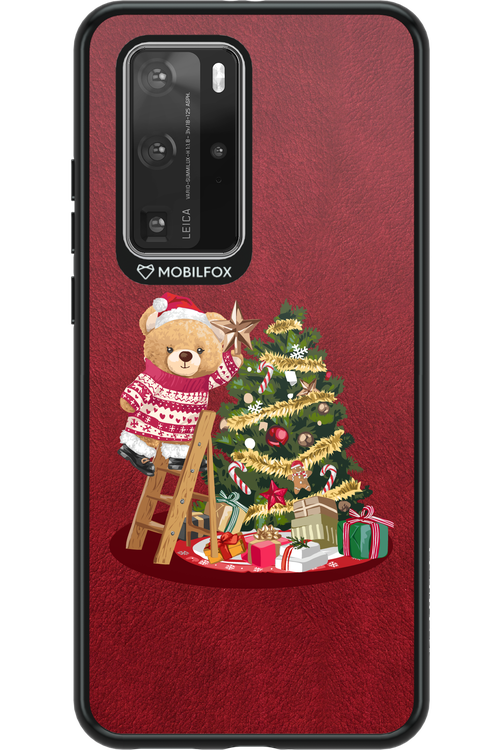 Christmas Bear (Burgundy) - Huawei P40 Pro