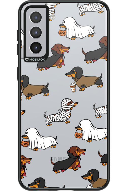 Scary Dachshund (Transparent) - Samsung Galaxy S21+