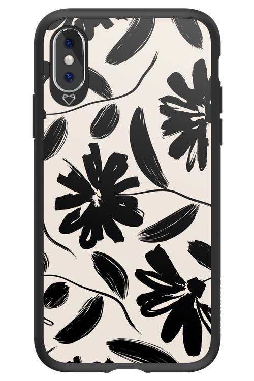 Monochrome Flowerss - Apple iPhone XS