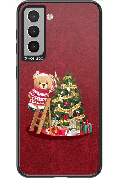 Christmas Bear (Burgundy) - Samsung Galaxy S21