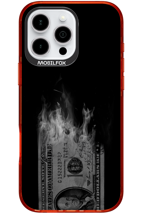 Money Burn B&W - Apple iPhone 16 Pro Max