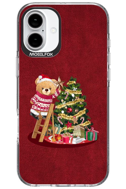 Christmas Bear (Burgundy) - Apple iPhone 16 Plus
