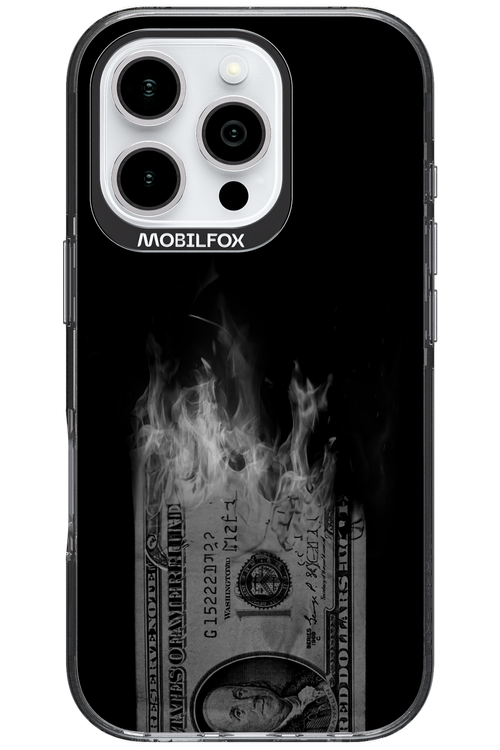 Money Burn B&W - Apple iPhone 16 Pro