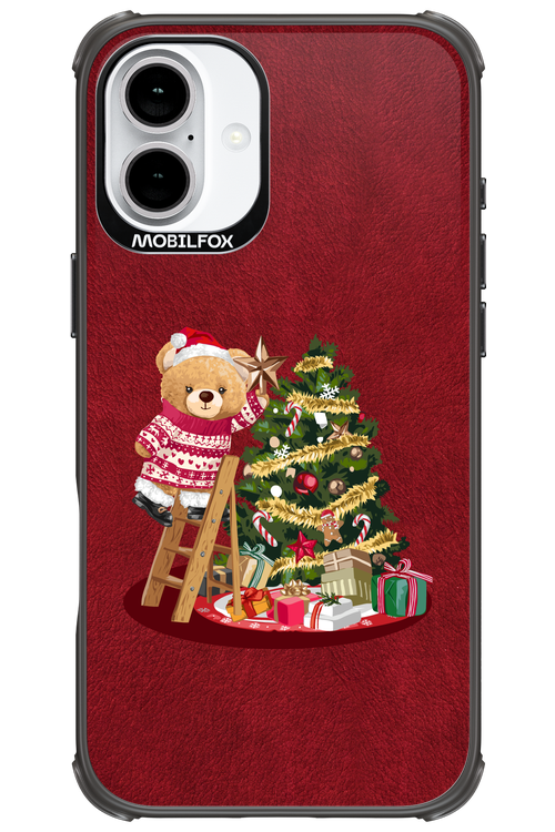 Christmas Bear (Burgundy) - Apple iPhone 16 Plus