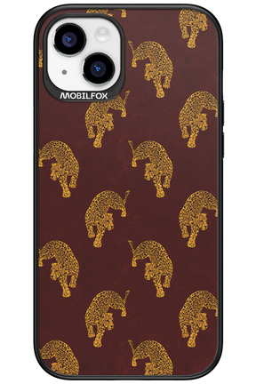 Burgundy Leopard Pattern - Apple iPhone 15 Plus