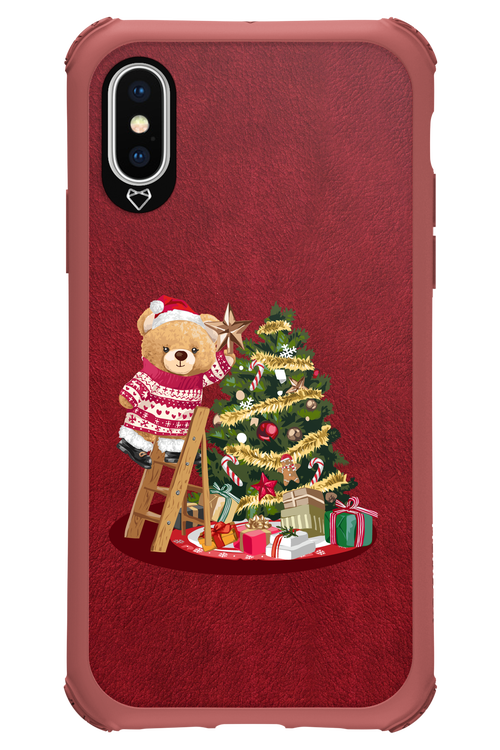 Christmas Bear (Burgundy) - Apple iPhone X