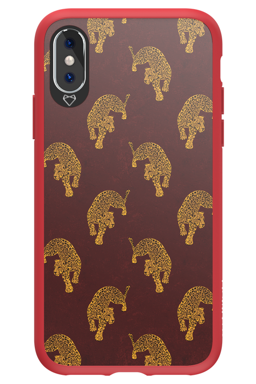 Burgundy Leopard Pattern - Apple iPhone XS