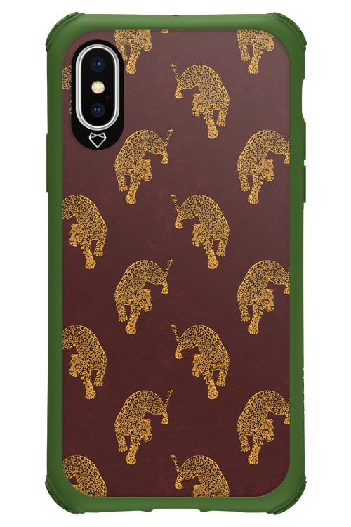 Burgundy Leopard Pattern - Apple iPhone XS