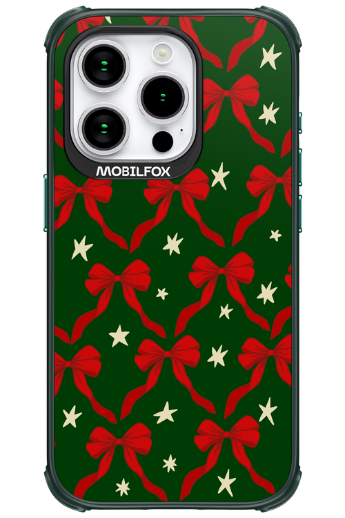 Bow & Stars (Green) - Apple iPhone 15 Pro