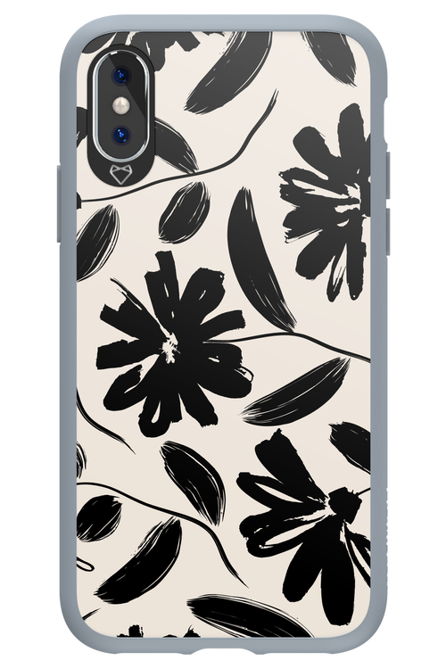 Monochrome Flowerss - Apple iPhone XS