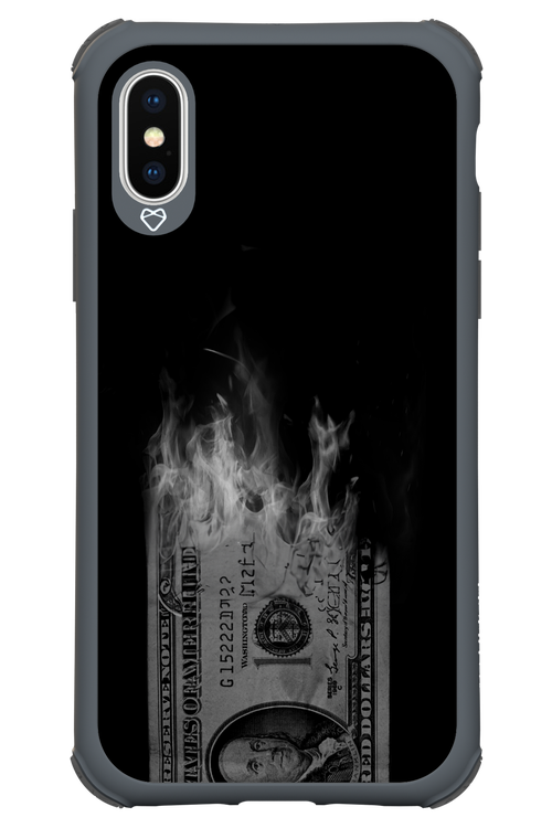 Money Burn B&W - Apple iPhone X