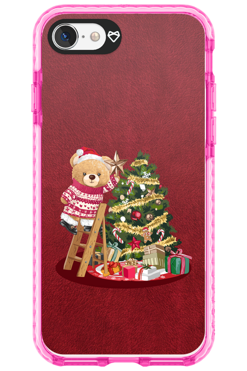Christmas Bear (Burgundy) - Apple iPhone SE 2022