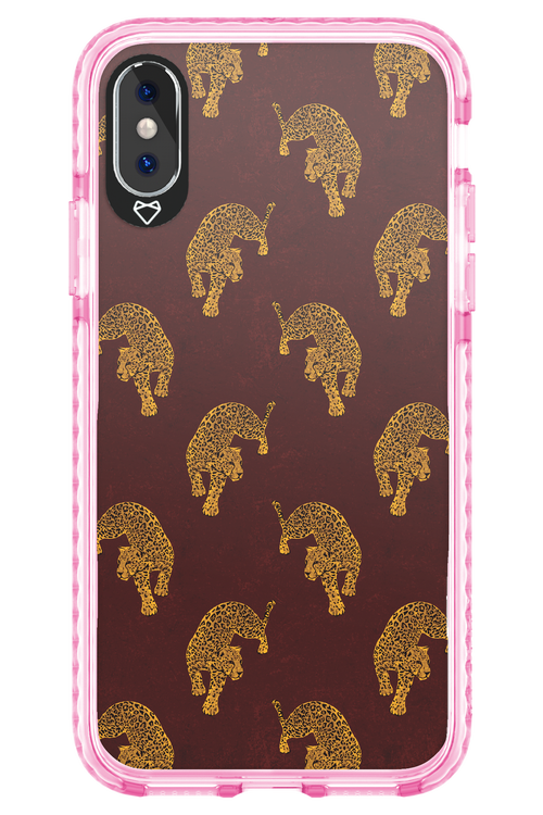 Burgundy Leopard Pattern - Apple iPhone XS