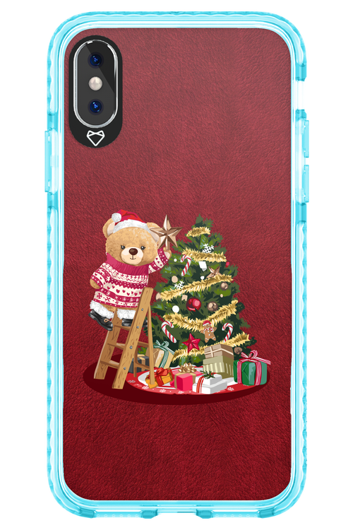 Christmas Bear (Burgundy) - Apple iPhone X
