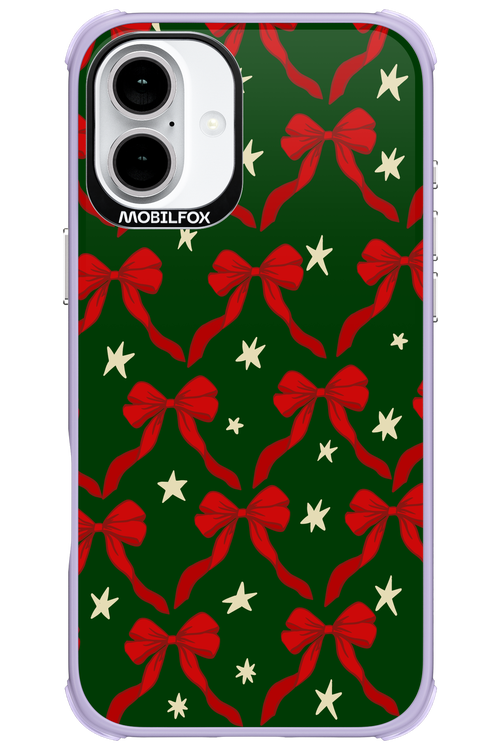 Bow & Stars (Green) - Apple iPhone 16 Plus