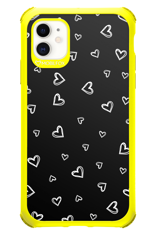 Monochrome Hearts 2.0 - Apple iPhone 11
