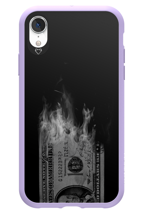 Money Burn B&W - Apple iPhone XR