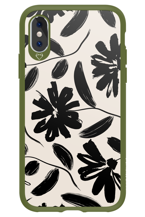 Monochrome Flowerss - Apple iPhone X