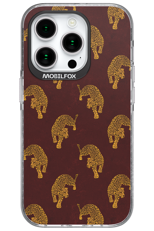 Burgundy Leopard Pattern - Apple iPhone 15 Pro