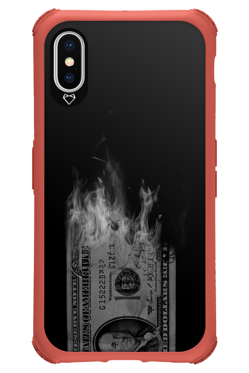 Money Burn B&W - Apple iPhone XS