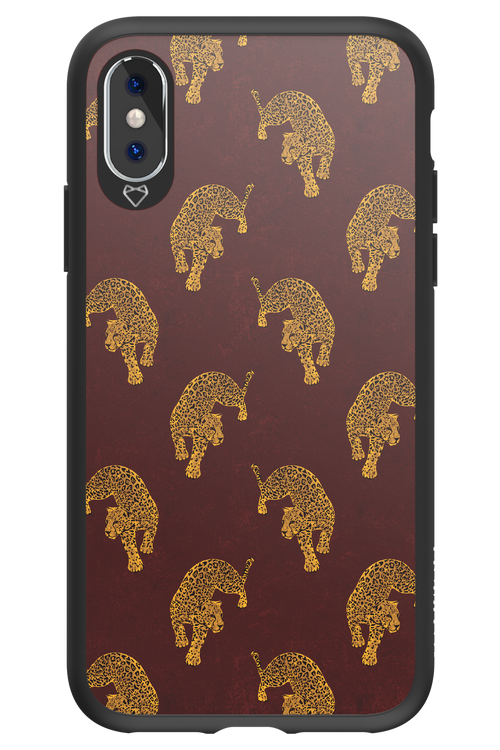 Burgundy Leopard Pattern - Apple iPhone X