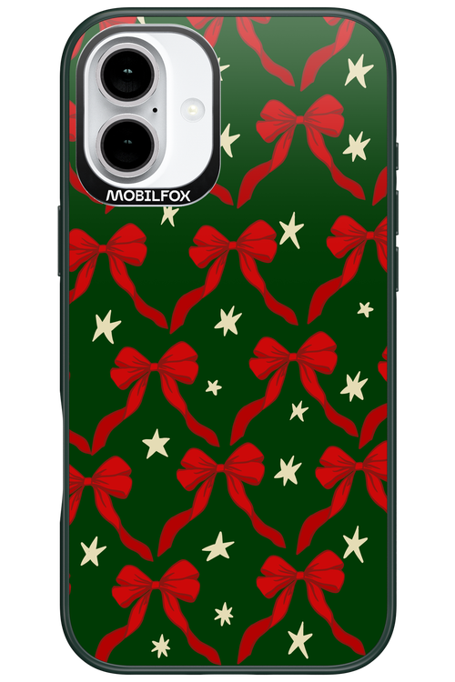 Bow & Stars (Green) - Apple iPhone 16 Plus