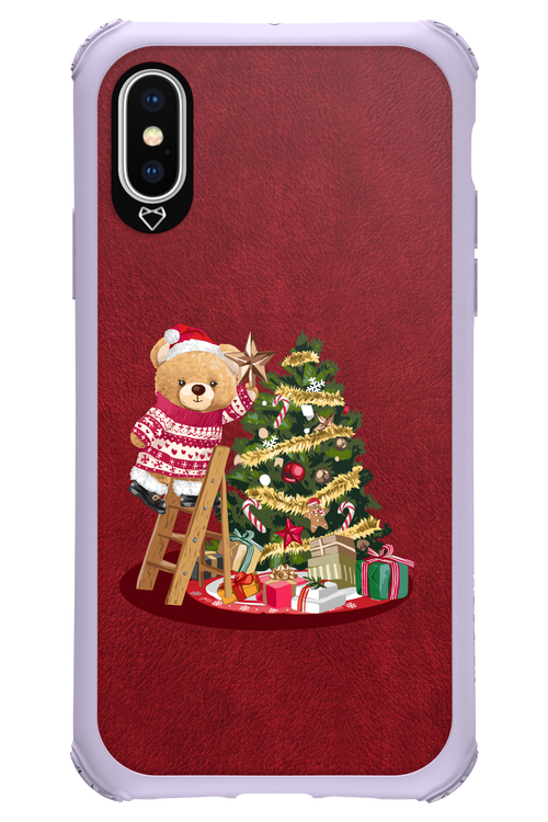 Christmas Bear (Burgundy) - Apple iPhone X