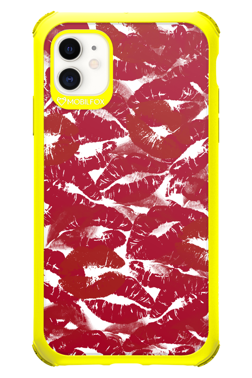 Burgundy and Kiss 2.0 - Apple iPhone 11