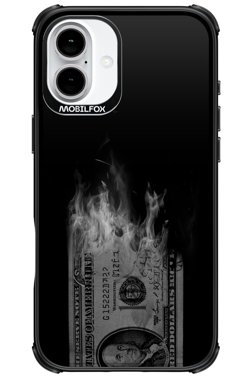 Money Burn B&W - Apple iPhone 16 Plus