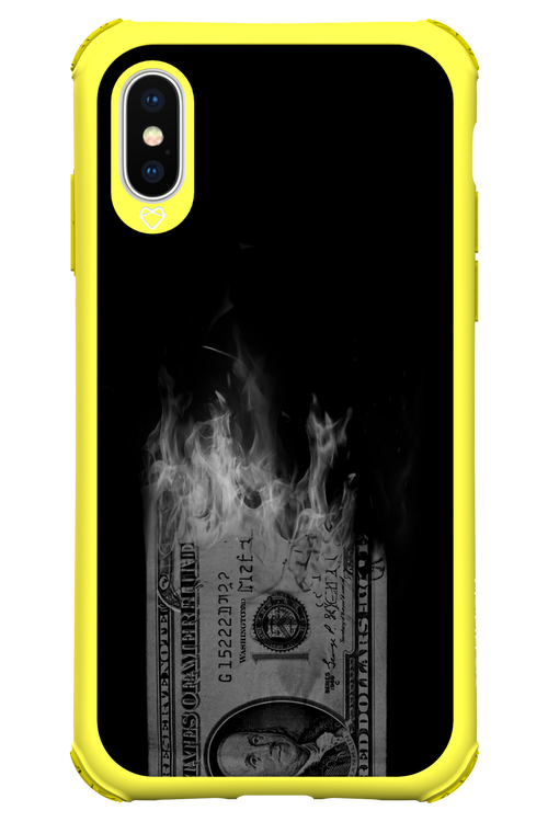 Money Burn B&W - Apple iPhone XS